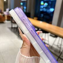 波浪边闪粉手机壳，TPU轻薄透明防震手机壳，兼容三星Galaxy A56/A17/S24 Ultra/S24 Plus/S24/S23 Ultra/S23 Plus/S23/S22 Ultra/S22 Plus/S22/S21 Ultra/S21 Plus/S21 FE/S23 FE/S20 FE，兼容 17/16E/15/14/13/12/11/X/XS Max/XR/Pro Plus，国际版，非国内版 - 紫色 - 查看 3