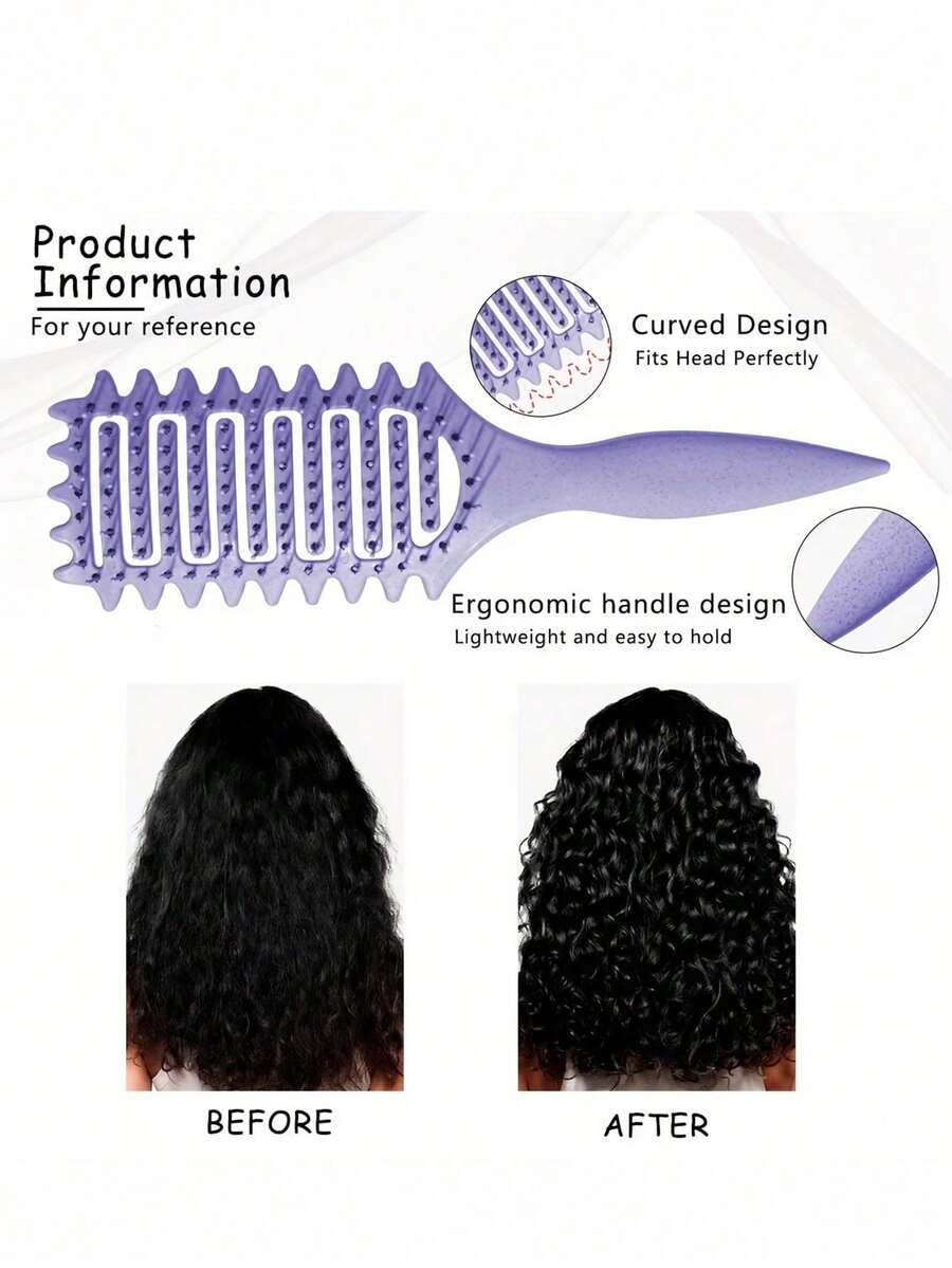 7/3pcs Hair Styling Tool Set, Including Hair Brush, Braiding Tools, Tail Comb And Matching Hair Ties - Multicolor - View 1