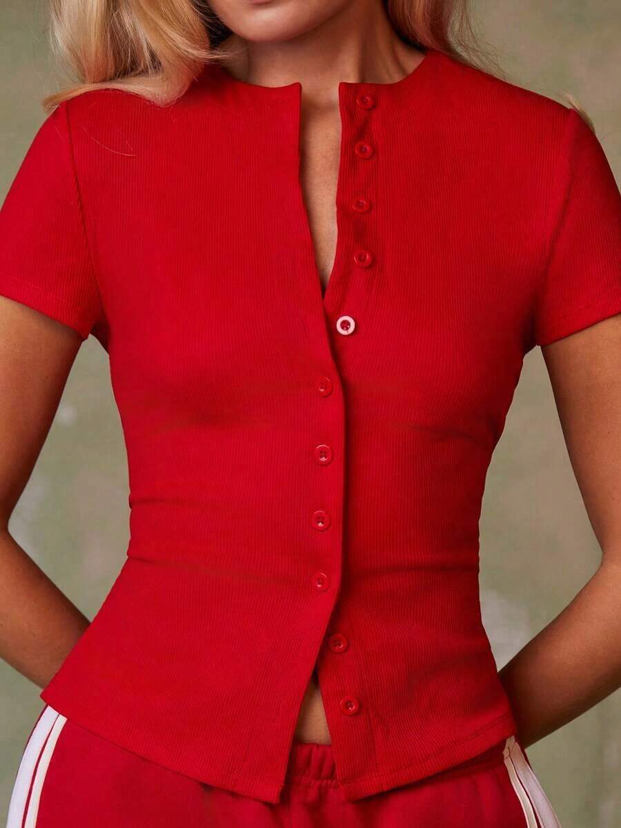 Cárdigan rojo casual para mujer - Rojo - Ver 1