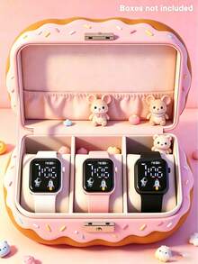 3/1 Set, Fashionable & Cute Kids LED Digital Display Time & Date Watch, Suitable For Students, Fashion Accessory, Great For School Season, Christmas, Birthday Gifts, Also Suitable For Daily Wear - Multicolor - View 1