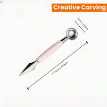 Stainless Steel Fruit Ball Scoop, Reusable Watermelon Scoop, Creative Carving Tool, Fruit Ball Maker, Watermelon Scoop, Fruit Cutter, Kitchen Gadgets, Ergonomic Design, Anti-Rust Fruit Ball Scoop, Easy To Use For Fruits, Reusable Watermelon Scoop, Creative Melon Ball Scoop - Multicolor - View 4