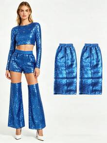 5Pcs D EXCEED 70s Accessories Sequins Leg Warmers Sparkle Leg For Women Disco Evening Operas Birthday Halloween Prom Dance Concert Punk Cosplay - 5 Pieces In Multiple Colors - View 14
