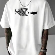 Printed T-Shirt For Men And Women - White - View 1