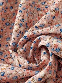 Vestido casual de mujer de manga corta con estampado, diseño aleatorio de vestido largo para mujer - Rosa - Ver 4