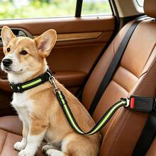 BVEOYPET 1pc Adjustable Reflective Pet Car Seat Belt, 54-90cm Dog Safety Belt With Buckle, Nylon Travel Leash For Small Medium Dogs, Keep Pets Secure In Vehicle - Multicolor - View 2