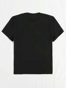 Camiseta número con con estampado de letra - Negro - Ver 2