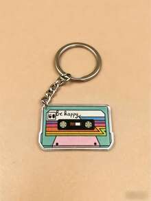 1pc Vintage Music Theme Keychain, Acrylic Keychain With Vinyl Record/Cassette Tape/Recorder Design, Unique Bag Charm Car Accessory Bag Charm School Cute Gothic Y2K Gift For Mom, Dad, Graduation, And Teacher, A Vintage And Nostalgic Keychain Set, Radio+Cassette+Gramophone Recorder Keychain Gift Bag, Acrylic 2D Flat, Bag And Backpack, Fun Design, Sturdy Zipper Chain Keychain, Clothing Accessory, Neutral Accessory - Multicolor - View 13