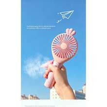 Quạt mini cầm tay hoạt hình nhấn bằng tay, quạt phun sương thủ công di động, quạt làm mát mùa hè cầm tay nhấn áp lực - A - Xem 8