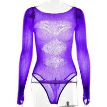 Rhinestone Sheer Mesh Lingerie Costume Set, Sparkling Hot Drill Decor Design, Pure Aesthetic See Through Perspective Style, Elegant Dance Performance Outfit, Soft Stretchy Skin Fabric, Seductive Fitted Tailored Cutting, Glamour Shiny Rhinestone Accents, Flirty Boudoir Tempting, Multi Purpose Themed Uniform Wear, Lightweight Breathable Daily Loungewear, Romantic Intimate Bedroom Attire,  Stylish Stage And Lounge Costume For Women - T330白色簡裝 - 查看 10
