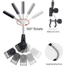 便携式夹式沙滩伞，双层透气伞面，360度可调节角度，适用于沙滩椅、露营、钓鱼、庭院和户外旅行，防紫外线 - 彩色 - 查看 7