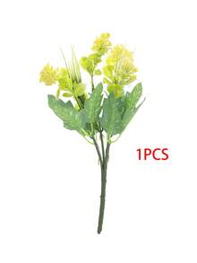 Ramo artificial de Gypsophila de color amarillo cálido, adecuado para decoración del hogar, decoración de escritorio, accesorios de fotografía, oficina, decoración del pasillo de la boda y decoración de la fiesta nupcial - Amarillo - Ver 9