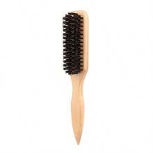 1pc Professional Salon Pig Bristle Hair Brush, Suitable For Oily Hairstyles - Nylon Material Beard Brush For Men - Plastic Long Handle Haircut Brush - Multicolor - View 7