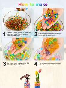 50.000 piezas Perlas de agua multicolor, perlas de agua, canicas de agua, para decoración de jarrones, decoración de bodas, decoración de Pascua, relleno de jarrones, decoración de velas flotantes, decoración central del hogar, adecuado para manualidades de bodas, cumpleaños, fiestas temáticas, San Valentín, Halloween, decoración central navideña - Pequeñas cuentas de espuma de colores variados - Ver 5