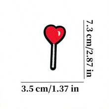 7 buc patch-uri brodate cu desene animate cu dragoste roșie, patch-uri termoadezive, insigne decorative, potrivite pentru îmbrăcăminte și accesorii DIY, patch-uri decorative cu elemente de călătorie, patch-uri termoadezive - C - Vizualizare 4