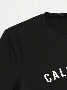 Camiseta número con con estampado de letra - Negro - Ver 4