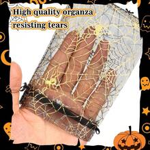 50pcs/10pcs Optional Halloween Gift Packaging Bags, Halloween Atmosphere Organza Bags Suitable For Halloween Gift Packaging, Drawstring Design For Easy Use, Various Patterns Such As Spider Web, Bat, Pumpkin, Elf, In Black And Orange Colors, Applicable For Trick Or Treat Party, Halloween Party, Holiday Decoration, Random Style - Multicolor - View 8