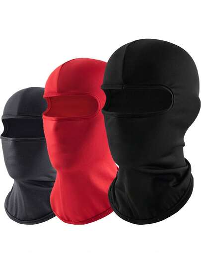 1pc/2pcs Unisex Solid Color Face Mask Balaclava, Outdoor Skiing Riding Sun Protection Hat, Suitable For Daily Use, Travel, Hiking, Skiing
