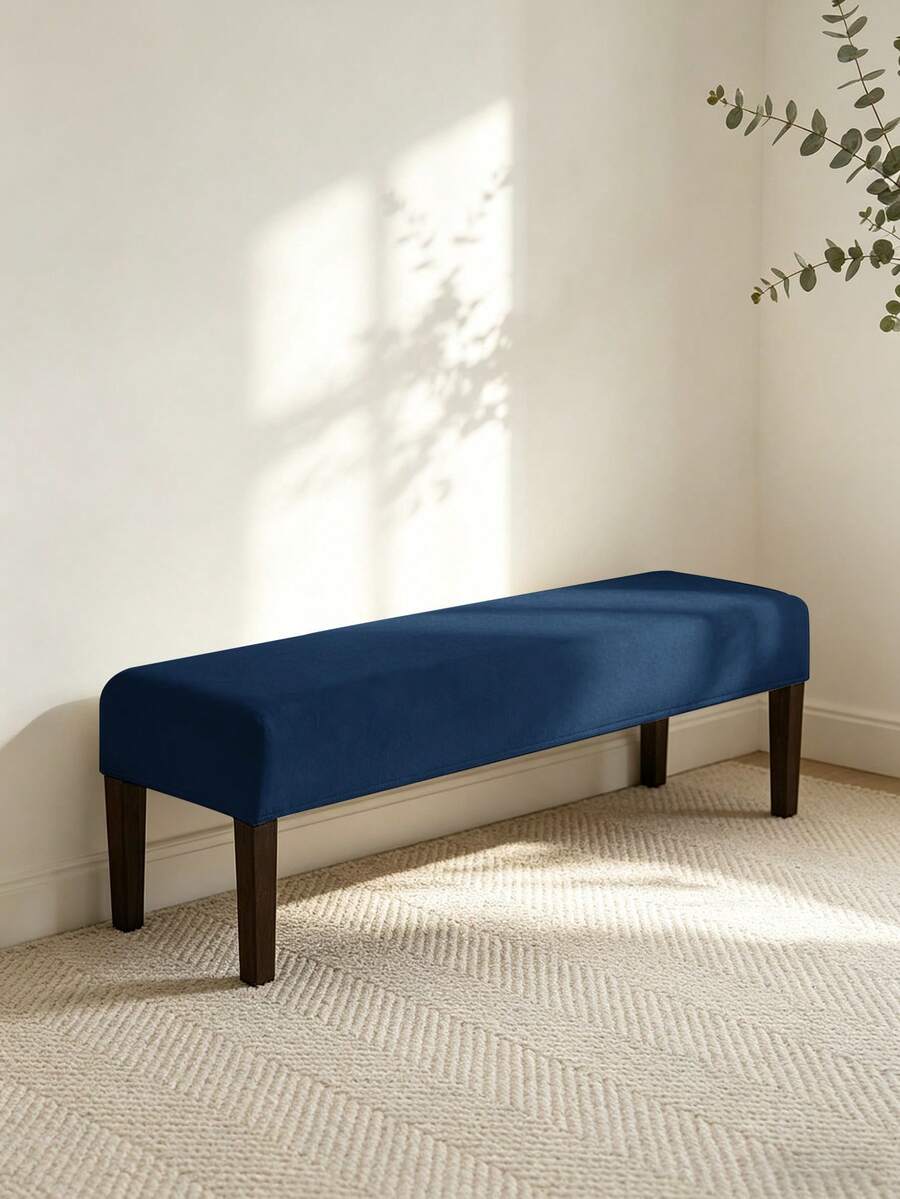 Vỏ bọc ghế đàn piano bằng nhung Silver Fox, co giãn, bọc toàn bộ, chống bụi và chống mài mòn, phù hợp với đồ nội thất, phong cách tối giản và giản dị. - màu xanh nước biển - Xem 1