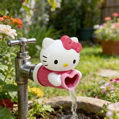 SANRIO قطعة واحدة موسع حنفية كارتون هالو كيتي، موزع مياه مضاد للرذاذ للأطفال، موفر مياه ممدد، حاجز رذاذ لحوض المطبخ، ممدد حوض الحمام، إكسسوار حنفية كارتون جميل، مساعد غسيل منزلي، جهاز غسيل يدوي للأطفال، تركيبة توفير مياه للحمام، لوازم طالب للعودة إلى المدرسة