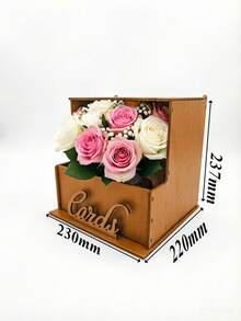 White Wedding Card Box, Baby Shower Graduation Ceremony Card Storage Box, Desktop Decor - One-size - View 2