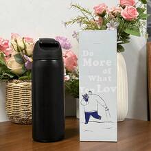 24Oz/32Oz Stainless Steel Water Bottle With Straw For Sports, Travel, And School Sports Water Bottle, Keeps Water Warm For Over 24 Hours, Sealable, Portable, Flip Top, Ideal For Hot And Cold Beverages, Coffee, And Frozen Drinks - Black - View 9