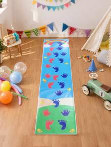Alfombra de aventura portátil para acondicionamiento físico - Alfombra de juego de manos y pies para baby shower, fiesta de cumpleaños, con superficie fácil de limpiar y diseño plegable, ideal para viajes de camping, unión familiar - Multicolor - Ver 1