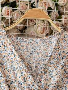 Vestido casual de mujer de manga corta con estampado, diseño aleatorio de vestido largo para mujer - Rosa - Ver 8