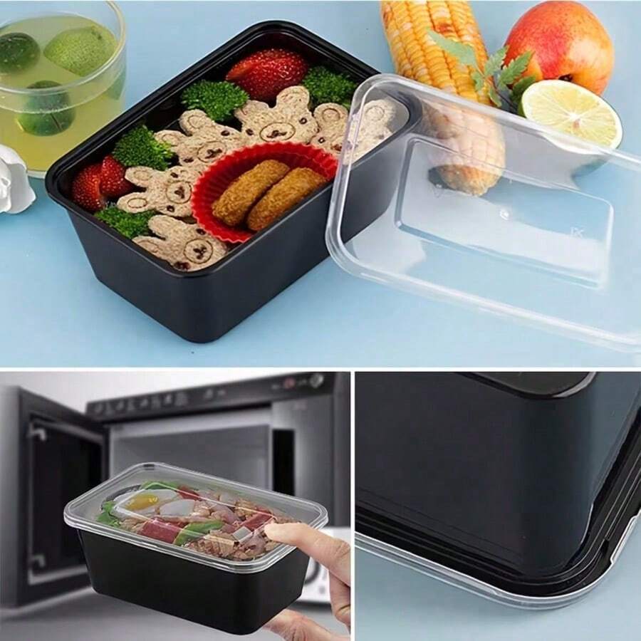 40/20/10pcs Set Rectangular Plastic Containers With Lids, Commercial Kitchen Storage Boxes, Suitable For Picnic, Restaurant, Takeout, Kitchen Supplies, Back To School Season - Multicolor - View 1