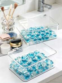 1pc/Laundry Detergent Pods Clear Container With Lid, Container Desktop Storage Organizer With Lid For Laundry Room Organization, Laundry Pods Container, PET Laundry Organization And Storage Bathroom Jar Container For Holding Detergent Powder, Pods, Bath Bombs, Scent Boosters, Laundry Room Storage, Cute Storage Jars Holder,For Back To School - A - View 6