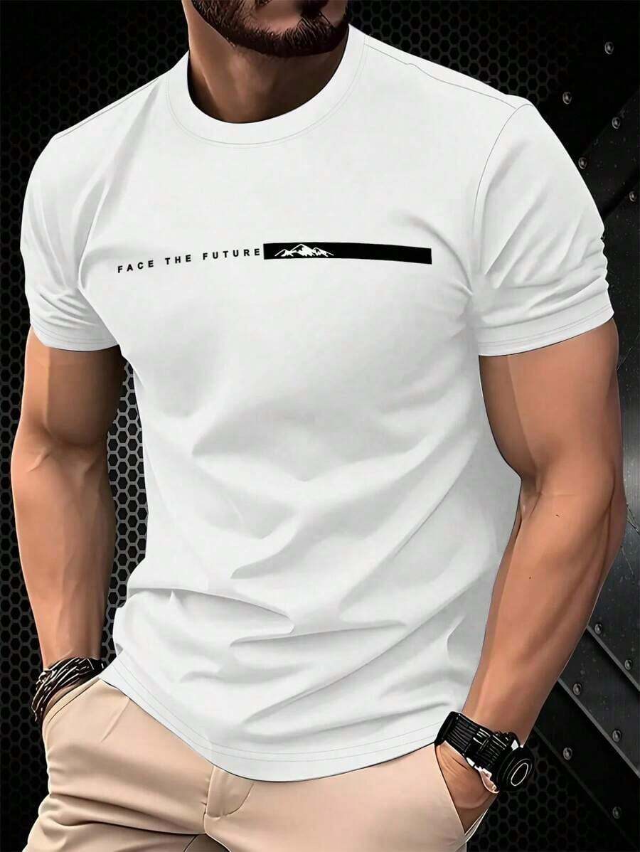 NEOREFINED Men's Slim Fit Casual Short Sleeve T-Shirt Set, Minimalist And Versatile Crew Neck T-Shirt Set - Putih - View 1