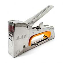 1pc 1008f Nail Gun, Heavy Duty Nail Gun, Manual Nail Gun, Suitable For 13/4-6-8 Brads, All Steel Nail Gun, Applicable For Indoor Decoration, Material Repair, Woodworking, Decoration, General Furniture Maintenance, Crafts Making - Silver - View 2