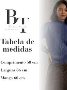 Women's Modal Knit Winter Blouse With Braided High Neck, Modern Style - Navy Blue - View 4