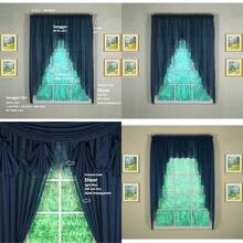 Today's Curtain Emelia Original Voile Swagger Par de 63 Pulgadas, Azul Marino, 90 Pulgadas de Ancho x 63 Pulgadas de Largo - Azul marino - Ver 1