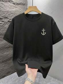 100% algodón puro, transpirable y agradable para la piel. Diseño clásico de cuello redondo, corte ajustado y adecuado para todo tipo de cuerpos. Estampado de moda con estilo minimalista y de alta calidad. Diseño unisex perfecto para conjuntos de pareja, ideal para el transporte diario, citas, ocio y ropa urbana - versátil y atemporal. - Negro - Ver 3