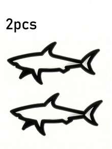 3D Metal Car Sticker, Simple & Practical Multifunctional Shark Badge Sticker, Car/Motorcycle Fuel Tank Cover Decor Logo Auto Accessories, Suitable For All Vehicle Exterior Stickers - A - View 17