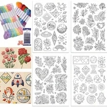 Mẫu thêu hoa bướm tan trong nước, giấy thêu vải tự dính tan trong nước, giấy thêu thủ công có thể giặt được dành cho người yêu thích may vá. - A225 - Xem 16