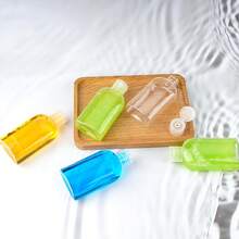 6个装防漏旅行瓶，3.4盎司透明塑料材质，带翻盖 - 可重复灌装，适用于洗发水、护发素、沐浴露 - 必备旅行配件，防漏密封设计，便携式液体收纳 - 彩色 - 查看 3