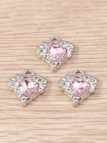 10/20/50/100 chiếc Mặt dây chuyền, bông tai, vòng tay, dây chuyền, móc khóa hình trái tim - Phụ kiện trang sức tình yêu bất đối xứng - hình trái tim - Xem 5