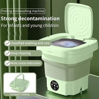 OBOVAY Portable Mini Foldable Washing Machine, Automatic Tub-Style Small Household Underwear Washer, Suitable For Travel, Camping, Apartment, Dorm
