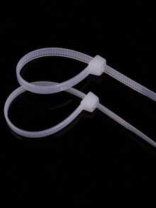 100pcs White Self-Locking Cable Ties, Heat-Resistant Household Installation Fasteners, Suitable For Home Decor And Everyday Household Use: Organize Electrical Wires, Data Cables, And Network Cables To Avoid Clutter - White - View 12