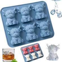 Highland Cow Silicone Tray - 3D Cute Cow Shaped Ice Mold Suitable For Whiskey, Cocktails And Baking, Silicone Mold Suitable For Easter And Holiday Decorations - Multicolor - View 8