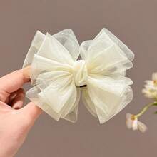 1个高品质网状蝴蝶结发爪夹，优雅发髻发型配饰，2026年夏季新品 - 彩色 - 查看 9