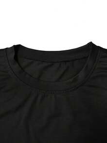 Women's Plus Size Short Sleeve T-Shirt With Round Neck And Casual Fit, Featuring Floral Print Of The American Flag, Machine Washable, Spring/Summer T-Shirt, Fun Design, Comfortable Fit, 250th Anniversary Of The United States T-Shirt. - 黑色 - 查看 4