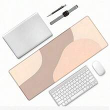 1 tấm lót chuột kiểu Wabi-Sabi cong mềm mại, màu sắc nhẹ nhàng, tối giản, kích thước lớn, trang trí bàn làm việc văn phòng, chống trượt, lót bàn phím, lót chuột, lót bàn học. - Chuột Pad - Xem 5