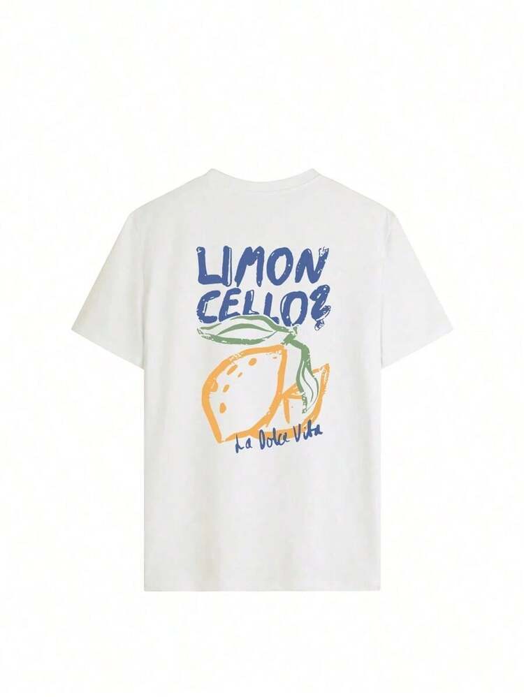 Women's Casual Tops With "Limoncello La Dolce Vita" And Lemon Print, Cool And Colorful Cotton T-Shirt, Ideal For Spring And Summer 2026 - trắng - Xem 3