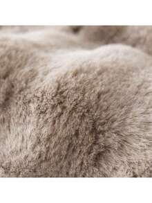 1pc Faux Rabbit Fur Sofa Cover, Warm & Thick Plush Pet-Friendly Anti-Slip Sofa Protector For Bedroom, Office, Living Room Furniture, Home Decor, Winter - Khaki - View 8