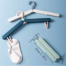 1pc Portable Foldable Clothes Hanger For Travel, Compact Drying Rack For Clothes Socks Underwear, Non-Slip Hanger Organizer Stand For Home Laundry Storage Solution Bathroom Accessory - Multicolor - View 7