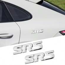 2X SR5 Emblem 4X4 Car Side Fender Rear Tailgate Decal Metal Sticker Badge Suitable For Tacoma Silver - 銀色 - 查看 3