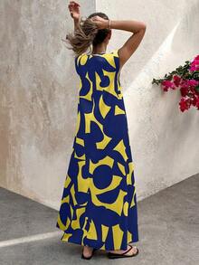 YHHEMERY ROSE Vestido largo retro con estampado para mujer, ropa de otoñoYHH - Multicolor - Ver 6