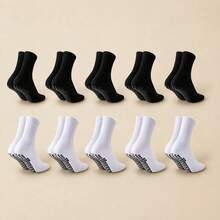 6 đôi tất unisex họa tiết kẻ caro đen trắng, thoải mái, thoáng khí, giảm sốc, co giãn, bền, phù hợp cho thể thao, tập thể dục, chạy bộ, mặc hàng ngày, kỷ niệm World Cup. - Đen và trắng - Xem 14